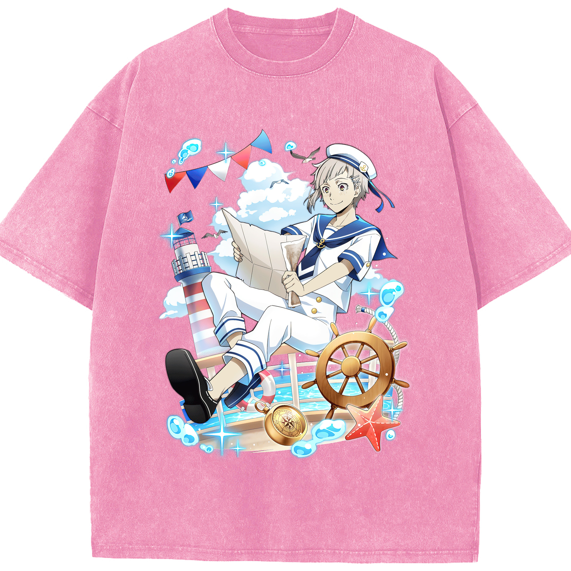 （画像用） 文豪ストレイドッグス Bungo Stray Dogs 綿100% ヴィンテージ風 半袖Tシャツ（フロントプリント）